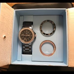 Ceramic watch w/changable Swarovski bezels-NIB